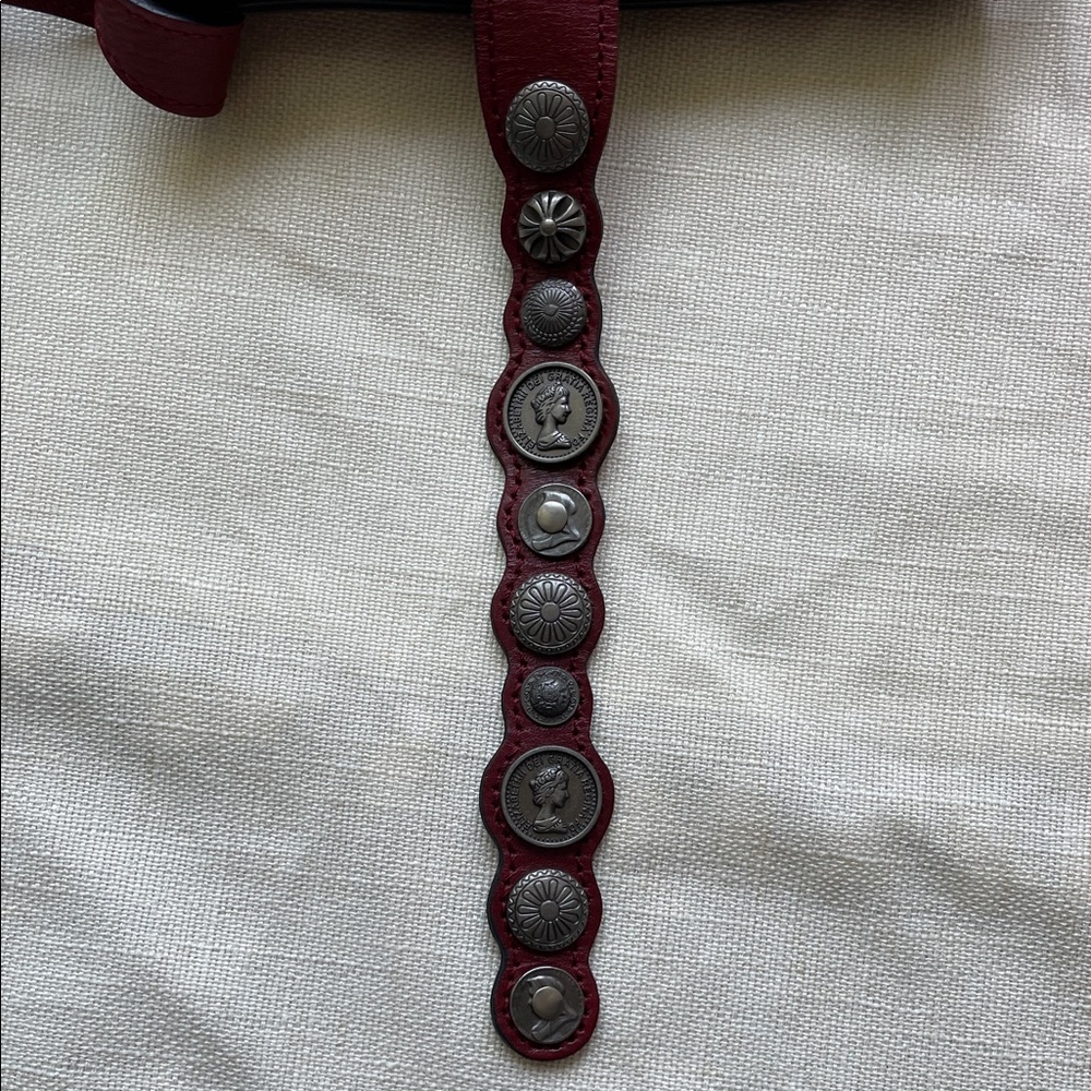 Patricia Nash Red Leather Crossbody Bag with Coin Accents - Picture 11 of 13